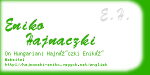 eniko hajnaczki business card